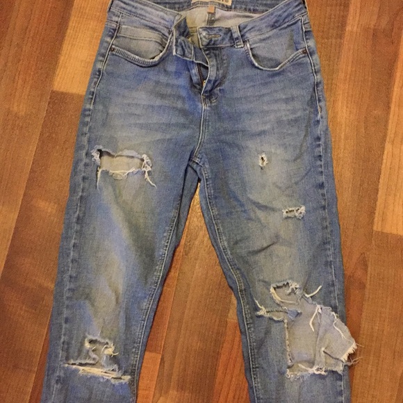 Topshop Moto destroyed skinny jeans size 28W - Picture 2 of 5